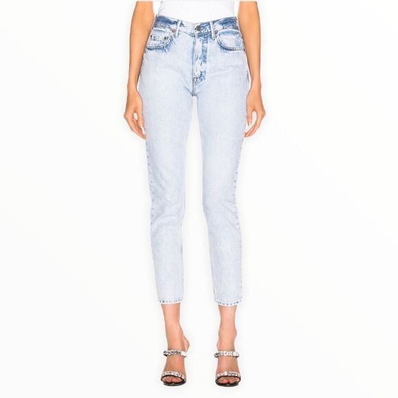 NWT! GRLFRND Karolina High Rise Acid Wash Button Fly Skinny Jean in Never Again - Picture 1 of 12